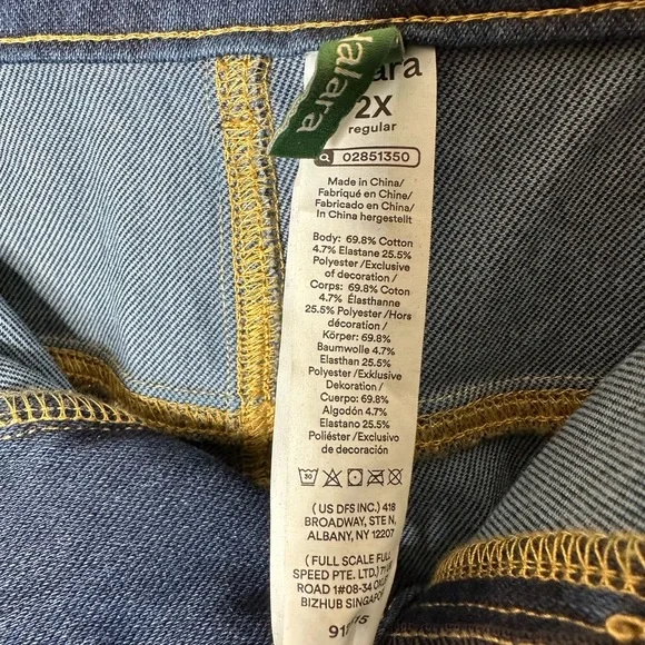 Halara Flex Asymmetric Wide Leg Jeans Size 2X Dark Wash Stretch New - Picture 8 of 8